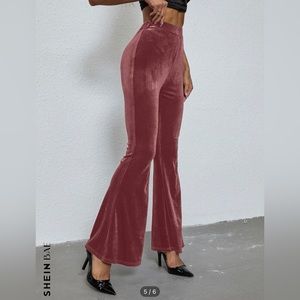SHEIN BAE High Waist Velvet Flare Leg Pants - M(6)